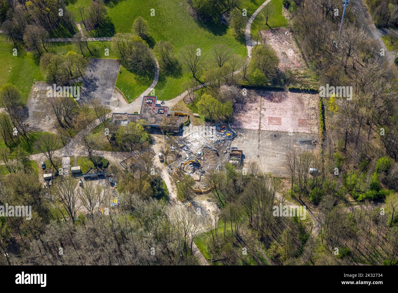 Aerial view, Revierpark Wischlingen, Huckarde, Dortmund, Ruhr area, North Rhine-Westphalia, Germany, DE, Europe, Recreational facility, Recreational A Stock Photo