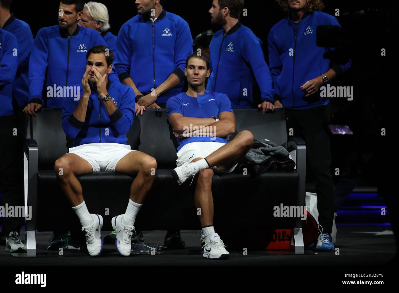 Emotional federer and nadal laver cup hi-res stock photography and images
