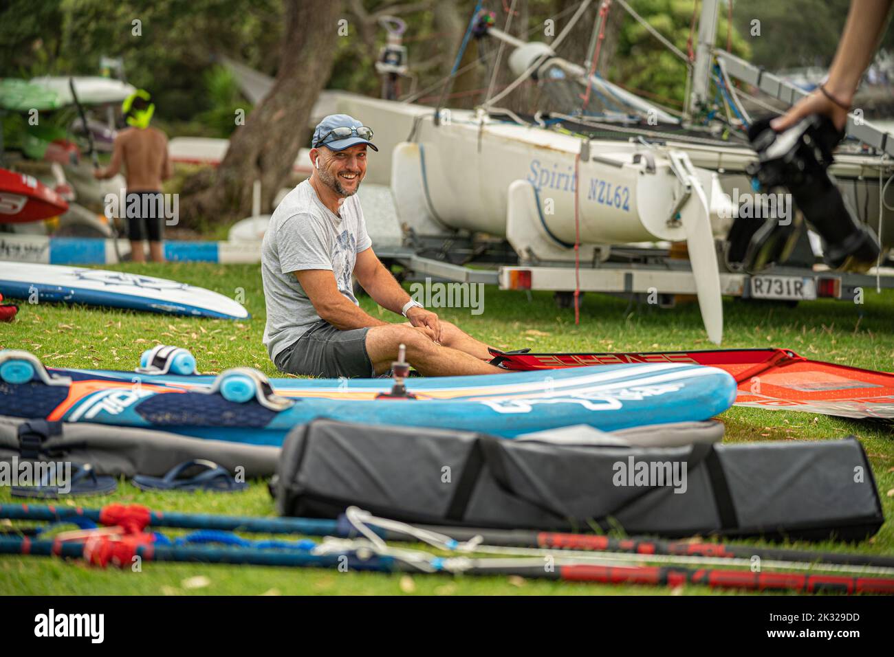 Competitors sets up their equipment to compete the New Zealand national