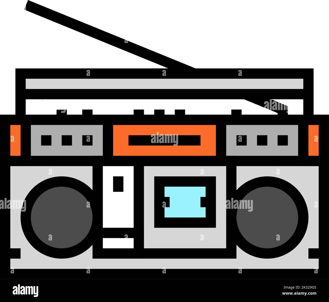 cassette stereo boombox player color icon vector illustration Stock ...