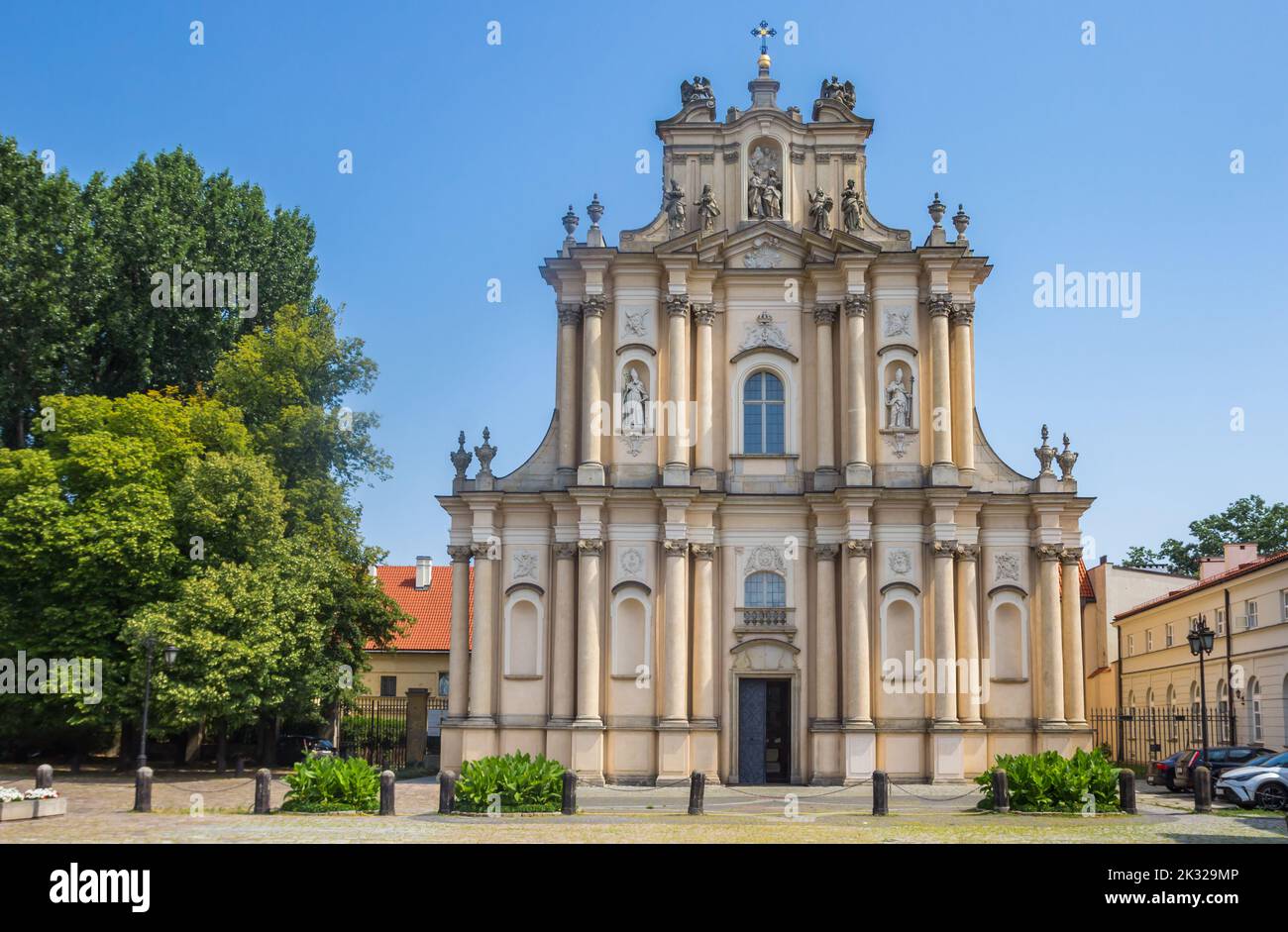 Historic visitationist church in the center of Warsaw, Poland Stock Photo