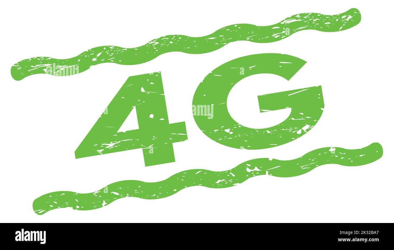 4G text written on green lines stamp sign Stock Photo - Alamy