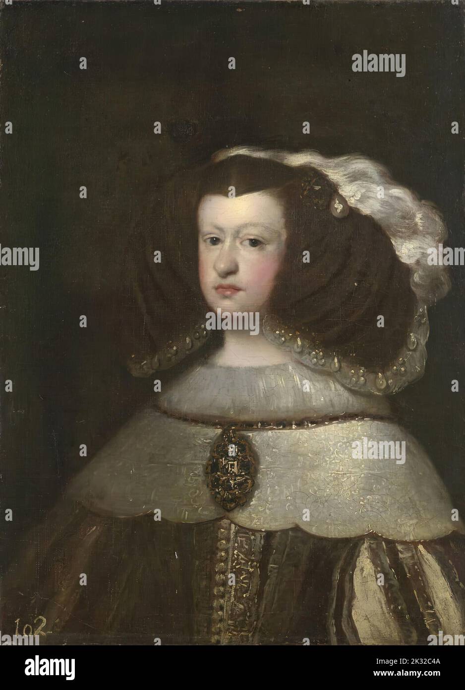 Portrait de Marie-Anne d'Autriche (1634-1696), reine d'Espagne. Stock Photo