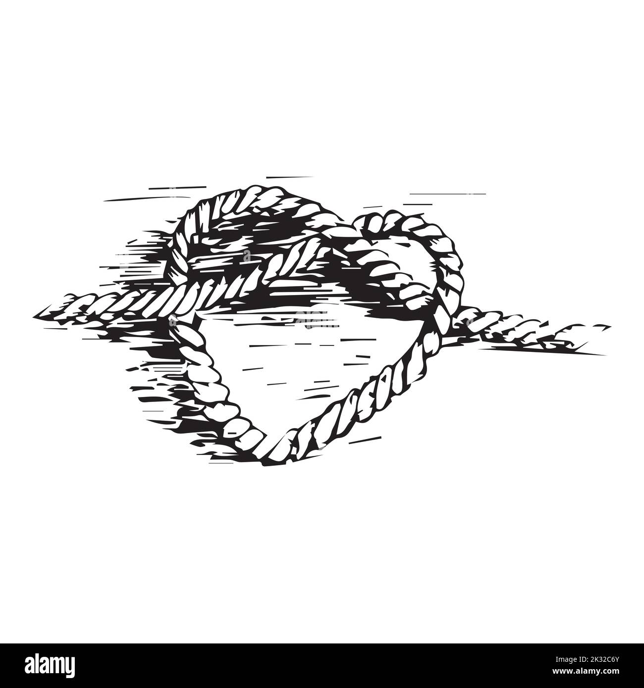 A braided rope in the shape of an infinity heart. A tourniquet of threads.  Vector illustration in the form of a heart. Vector Stock Vector Image & Art  - Alamy