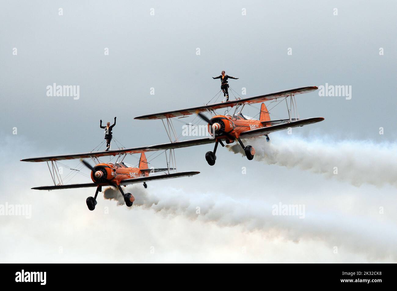 Breitling Wing-Walkers at Cosford Air Show, 2015. Stock Photo