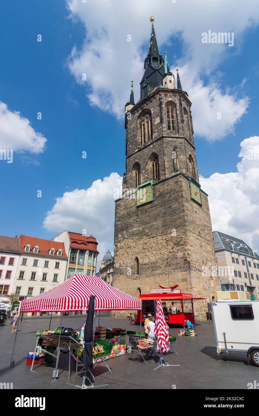 Halle (Saale): Roter Turm (Red Tower) in , Sachsen-Anhalt, Saxony-Anhalt, Germany Stock Photo