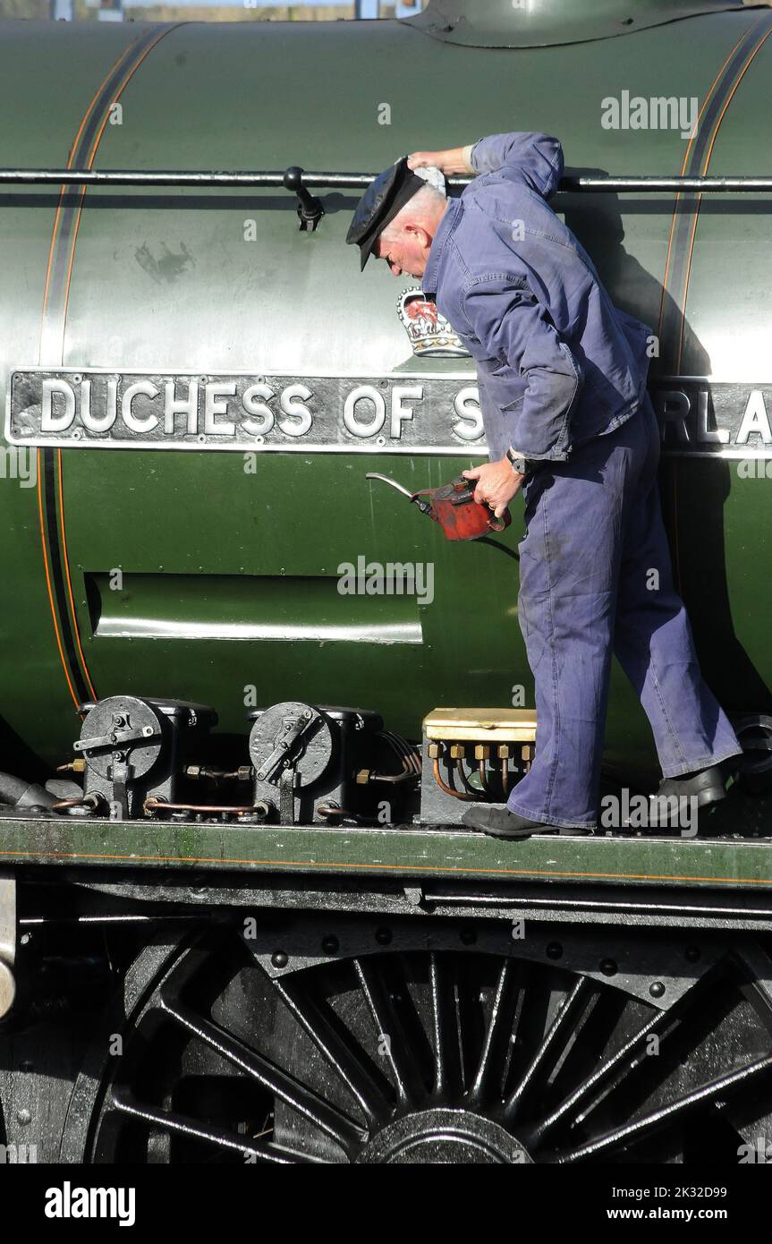 'Duchess of Sutherland' on shed at Barrow Hill. Stock Photo