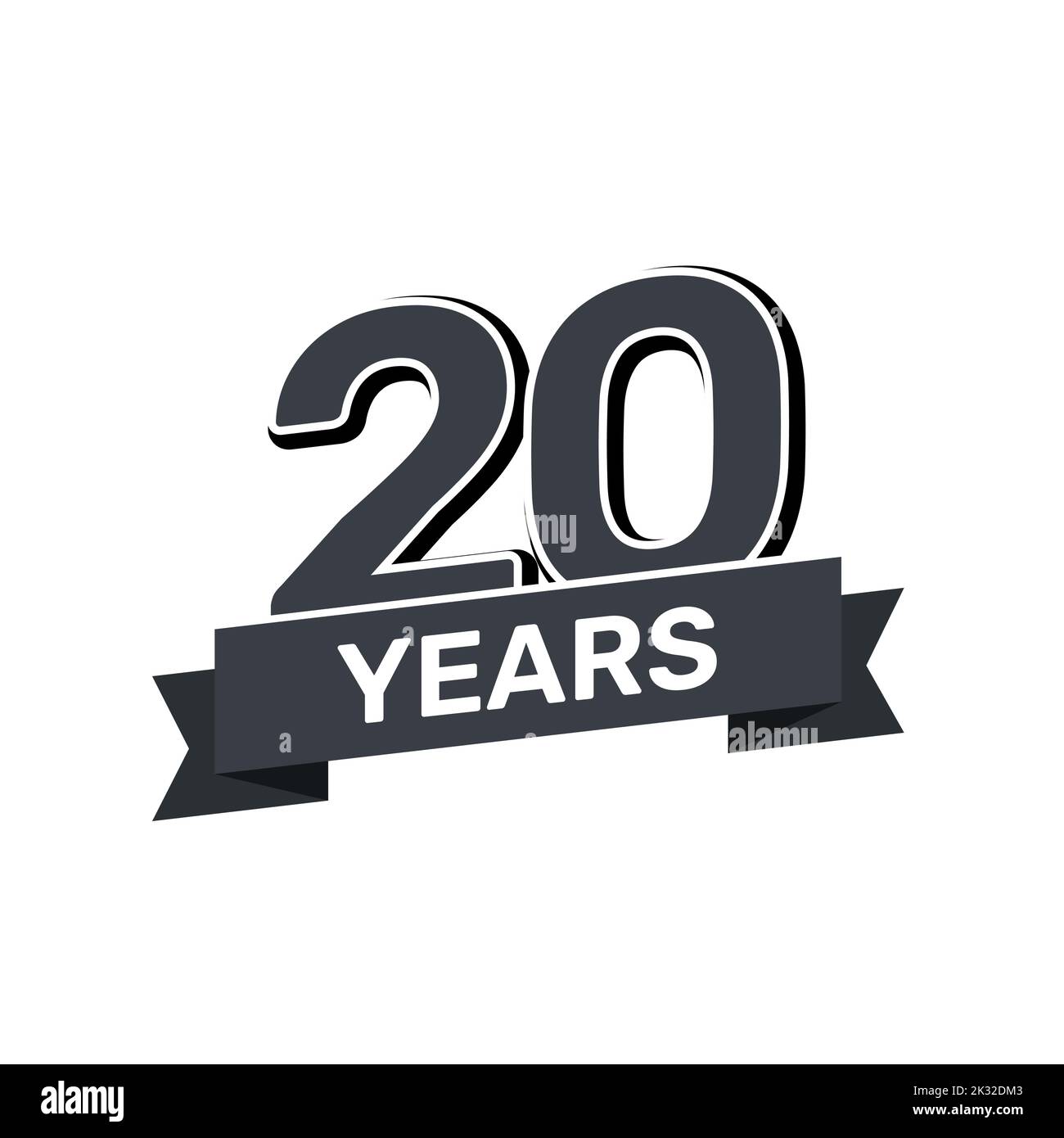 20th anniversary retro stamp icon badge invitation. Anniversary 20 seal ...