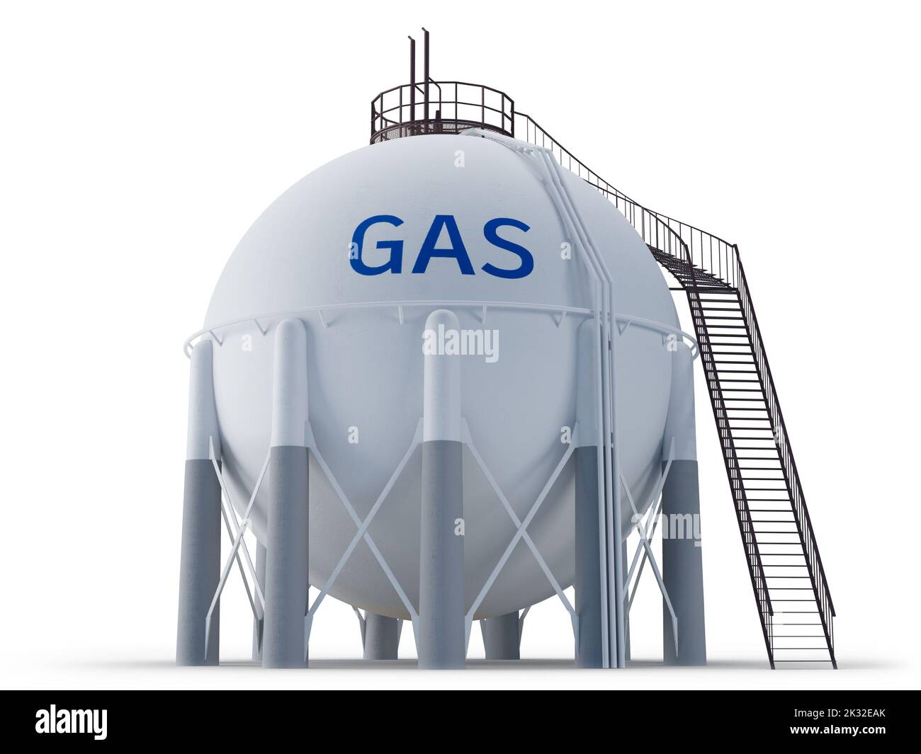 Spherical natural gas storage tank isolated on white Stock Photo Alamy