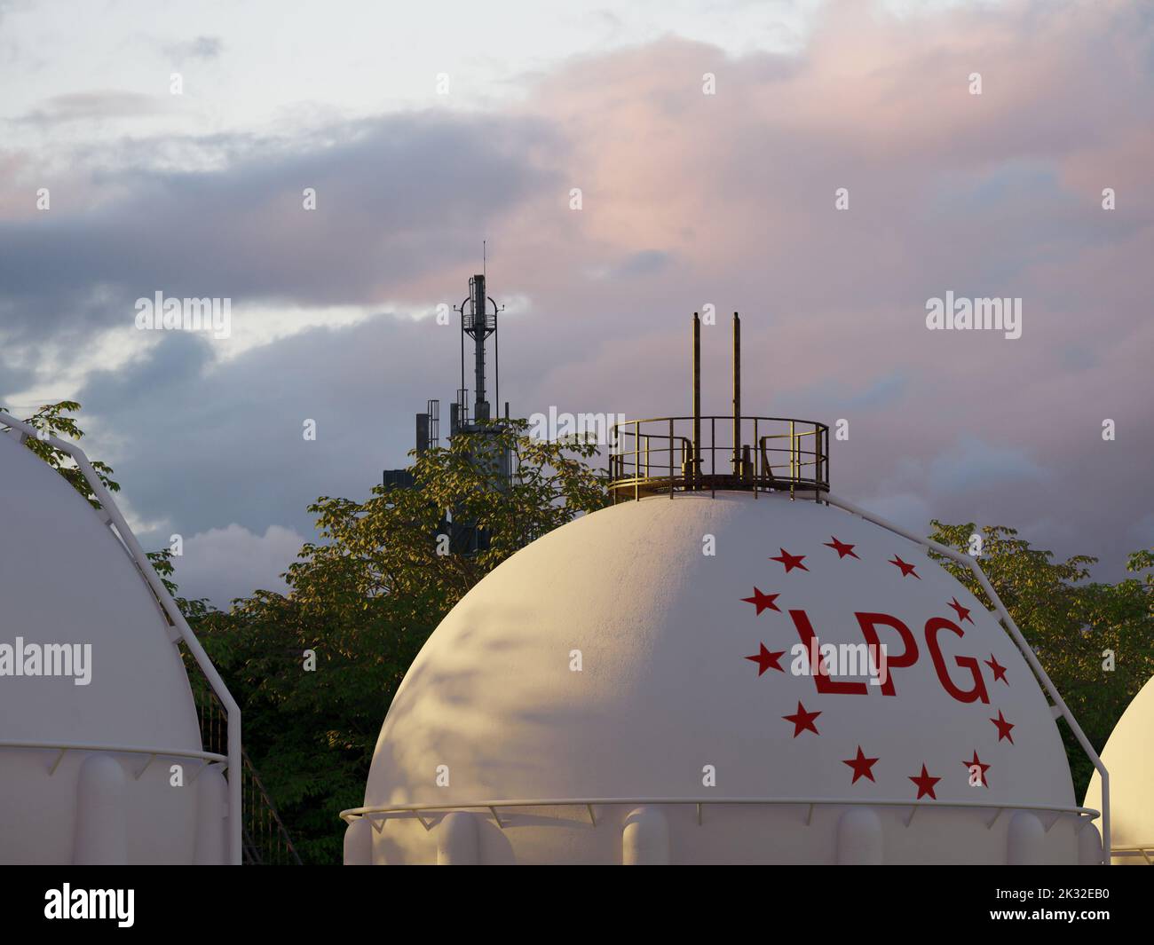 Lpg storage tank. Gas reserves Stock Photo Alamy