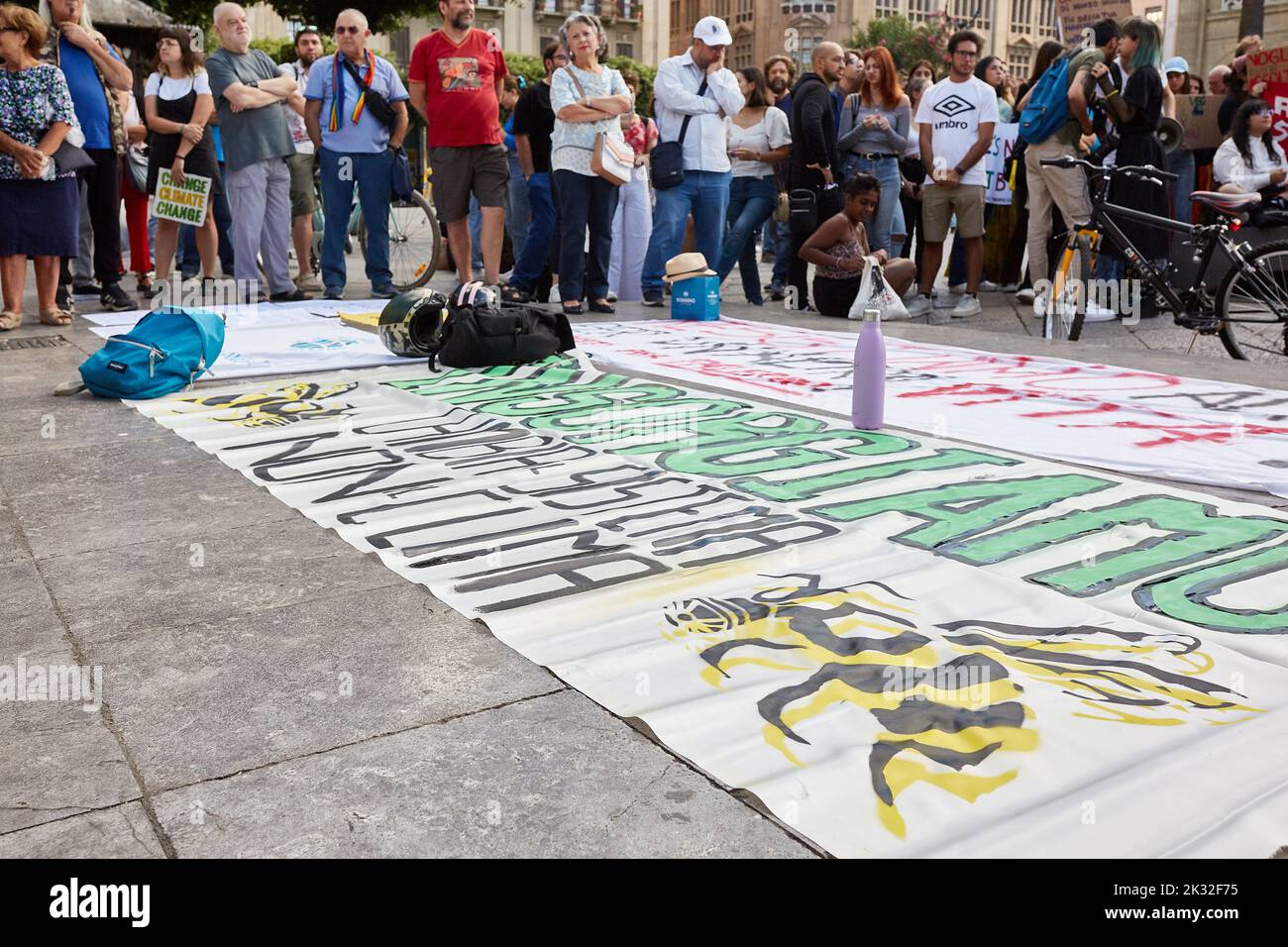 Palermo, Sicily, Italy. 23rd Sep, 2022. Friday for Future, global movement striking from school to demand immediate climate action, in Piazza Verdi, in front of Theatre Massimo of Palermo. (Credit Image: © Victoria Herranz/ZUMA Press Wire) Credit: ZUMA Press, Inc./Alamy Live News Stock Photo