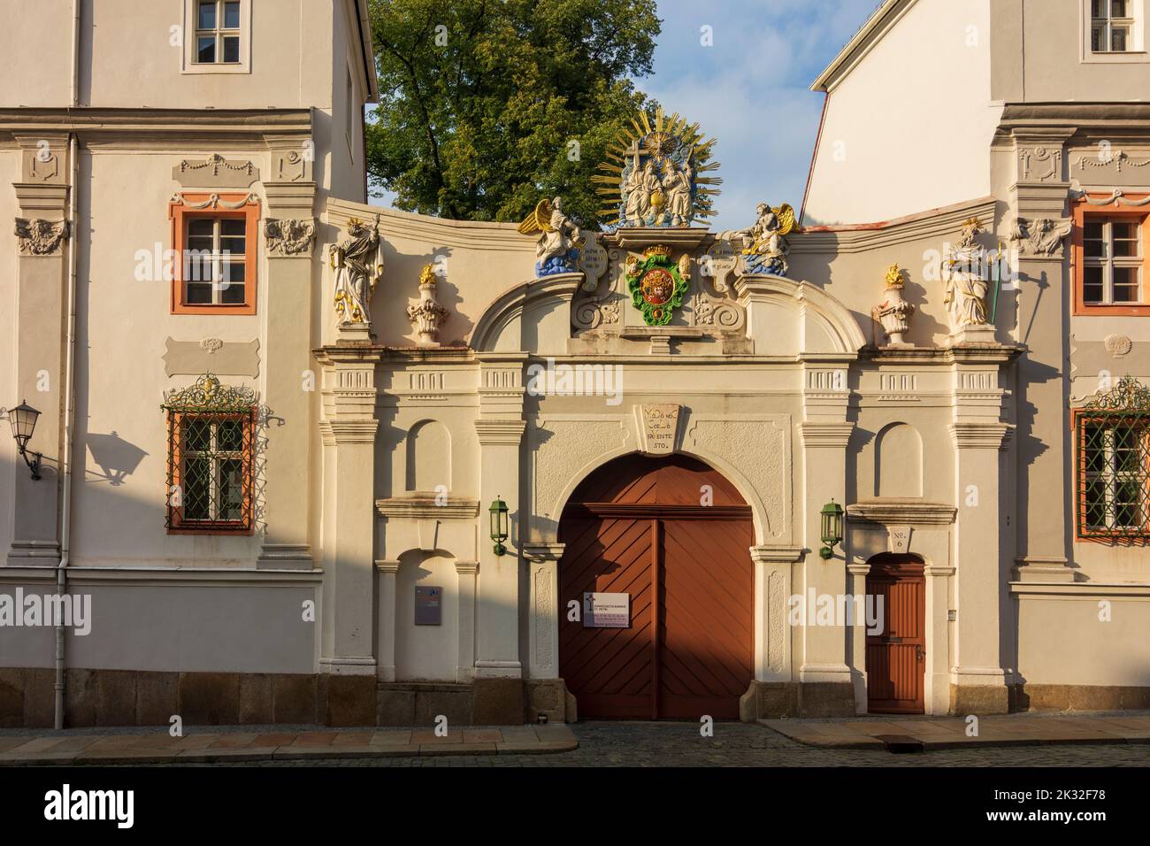 Bautzen: gate of house Domstift in Oberlausitz, Upper Lusatia, Sachsen, Saxony, Germany Stock Photo