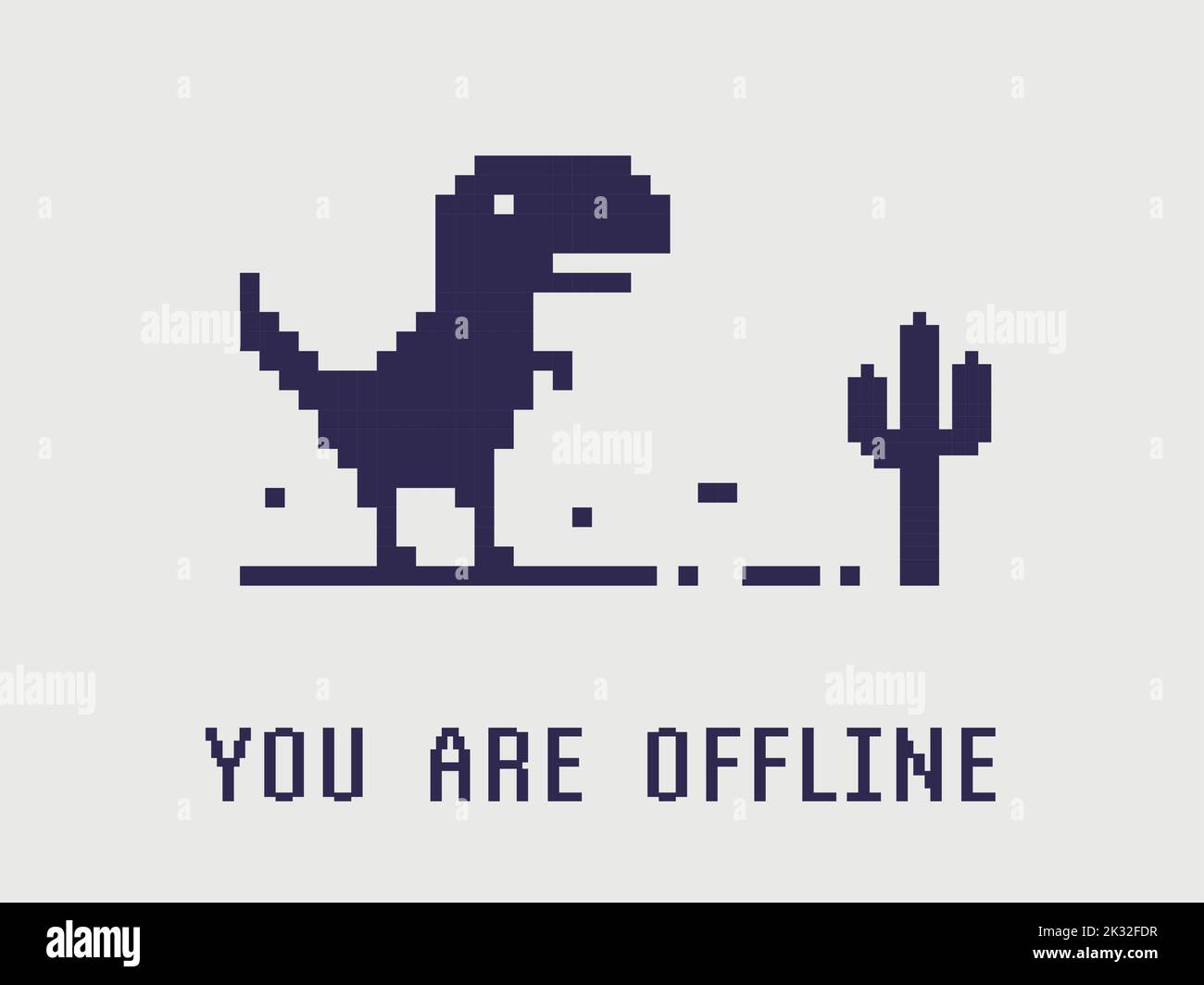 Pixel dinosaur error icon game browser offline Vector Image