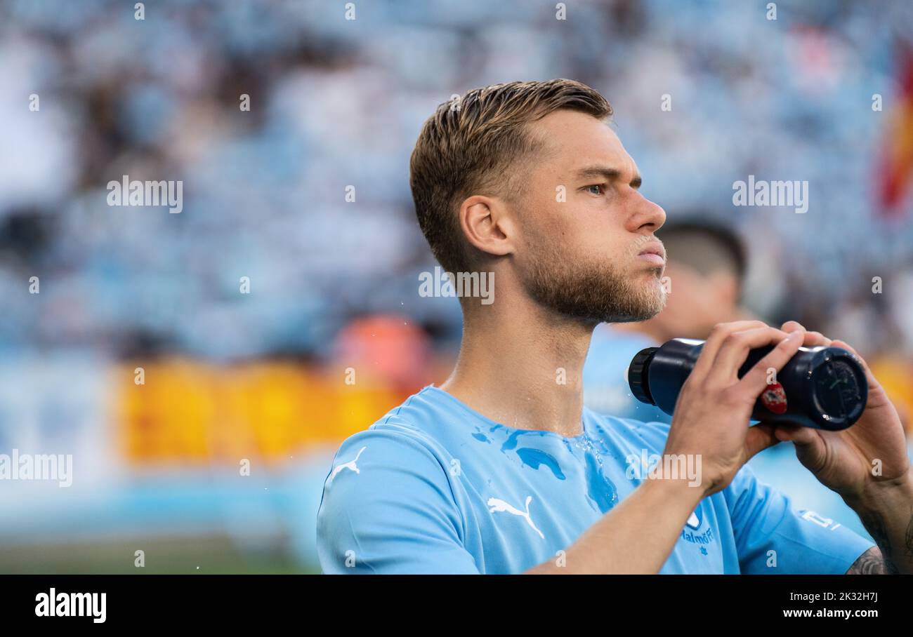 Malmoe, Sweden. 18th, August 2022. Felix Beijmo of Malmö FF seen before the UEFA Europa League qualification match between Malmö FF and Sivasspor at Eleda Stadion in Malmö. (Photo credit: Gonzales Photo - Joe Miller). Stock Photo
