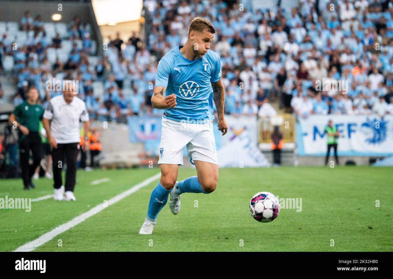 Malmoe, Sweden. 18th, August 2022. Felix Beijmo (14) of Malmö FF seen during the UEFA Europa League qualification match between Malmö FF and Sivasspor at Eleda Stadion in Malmö. (Photo credit: Gonzales Photo - Joe Miller). Stock Photo