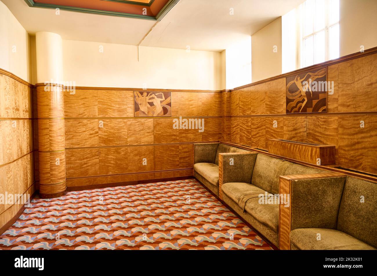 The art deco 'green room' at the Opera House,Blackpool Stock Photo