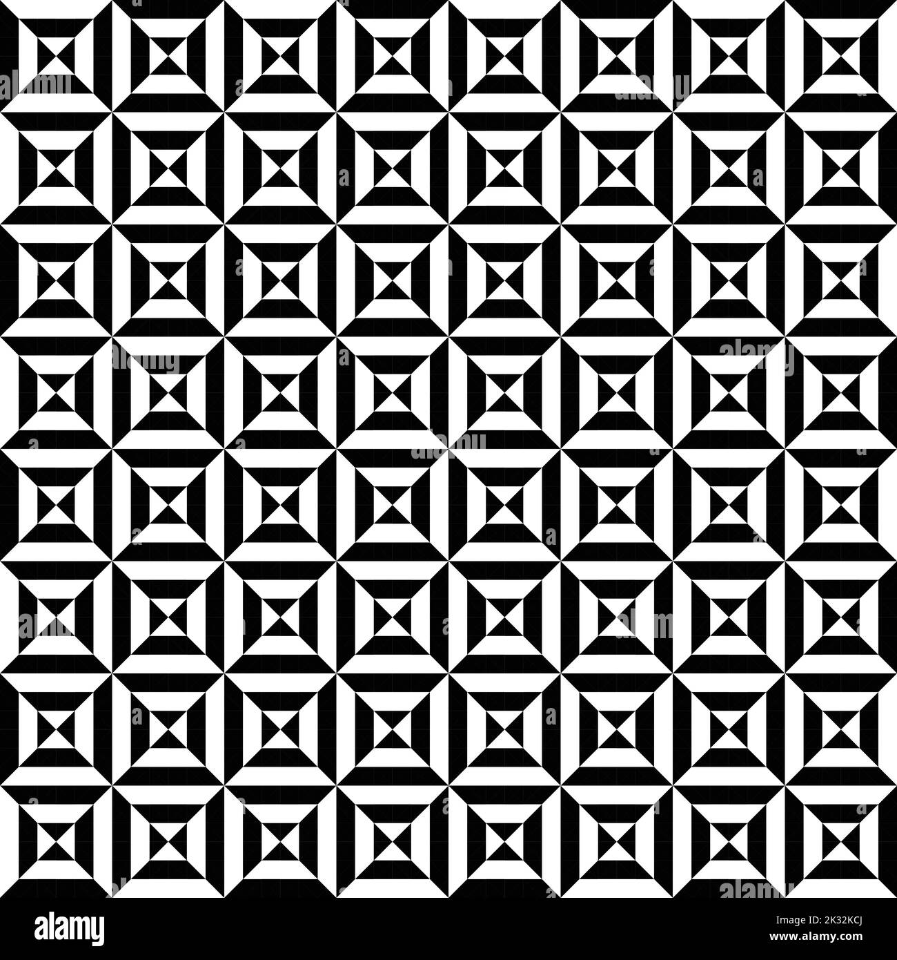 Abstract op art seamless pattern. Decorative black and white optical
