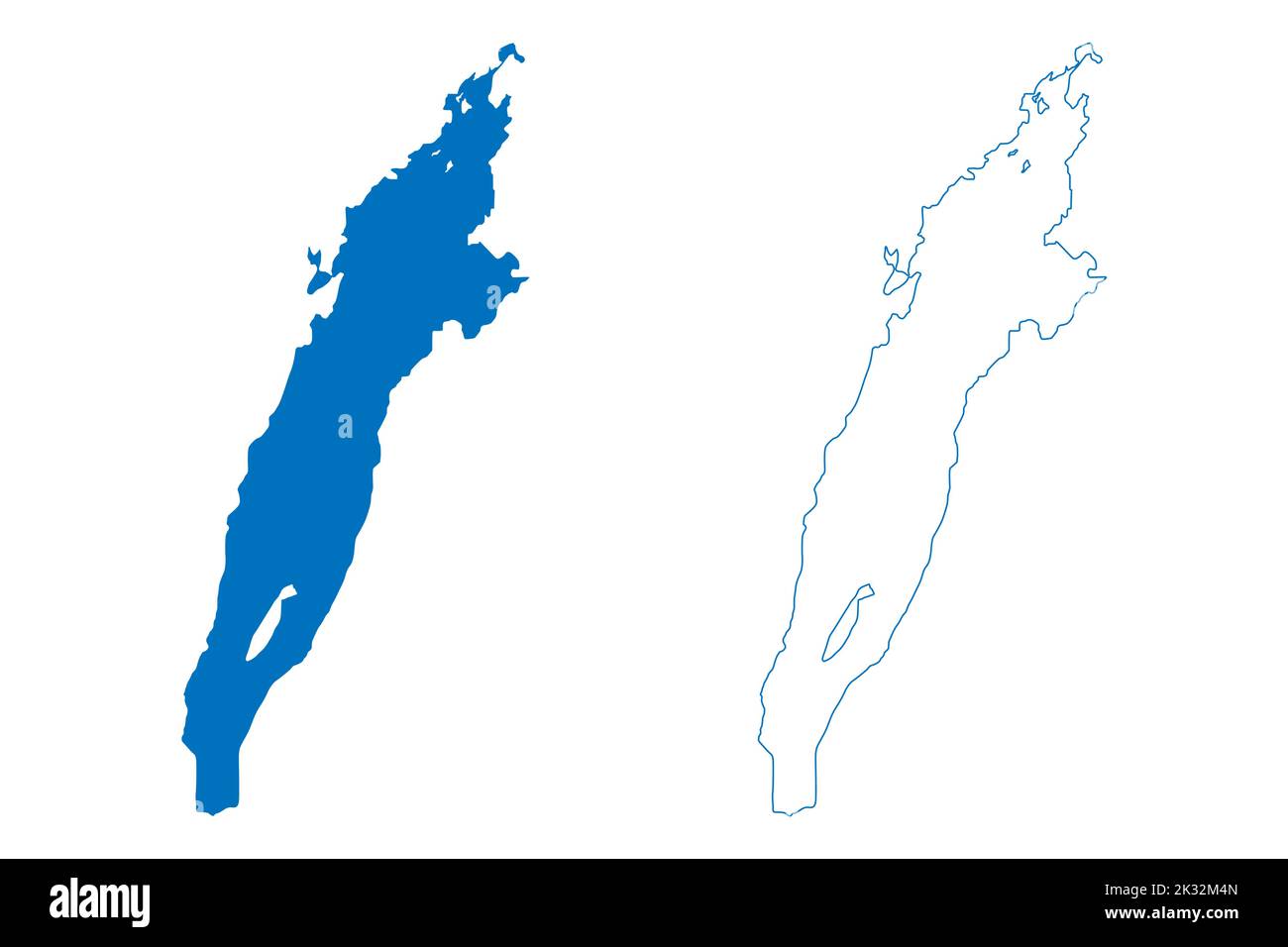 Lake Vattern (Kingdom of Sweden) map vector illustration, scribble ...