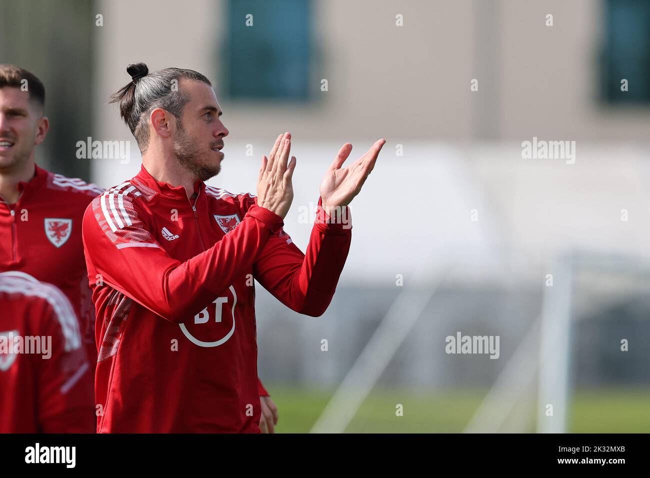 Cardiff, UK. 24th Sep, 2022. Gareth Bale of Wales during the Wales football team MD1 training session at the Vale Resort, Hensol, near Cardiff on Saturday 24th September 2022. The team are preparing for their next match, a UEFA Nations league match against Poland tomorrow . this image may only be used for Editorial purposes. Editorial use only, pic by Andrew Orchard/Andrew Orchard sports photography/Alamy Live news Credit: Andrew Orchard sports photography/Alamy Live News Stock Photo