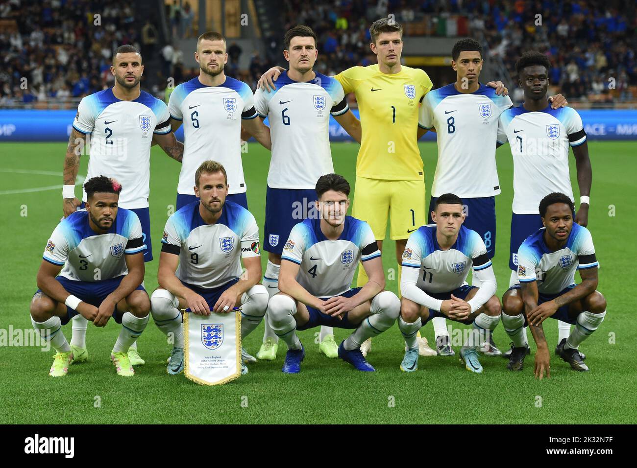 Stadio Giuseppe Meazza, Milano, Italy. 23rd Sep, 2022. European Nations league 2022 football, Italy versus England; England's starting lineup Credit: Action Plus Sports/Alamy Live News Stock Photo