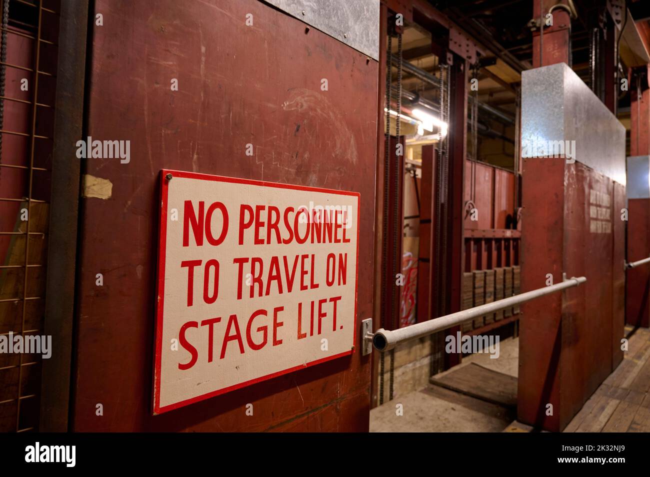 Stage lifts for props and scenary at the Opera House,Blackpool,UK Stock Photo