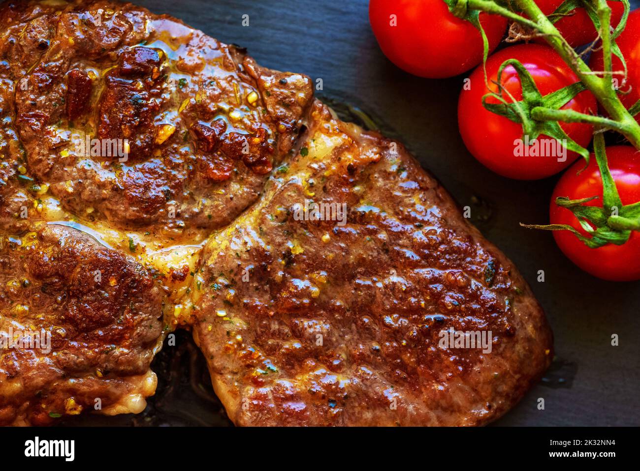 Ready beef entrecote is resting on a plate Stock Photo Alamy