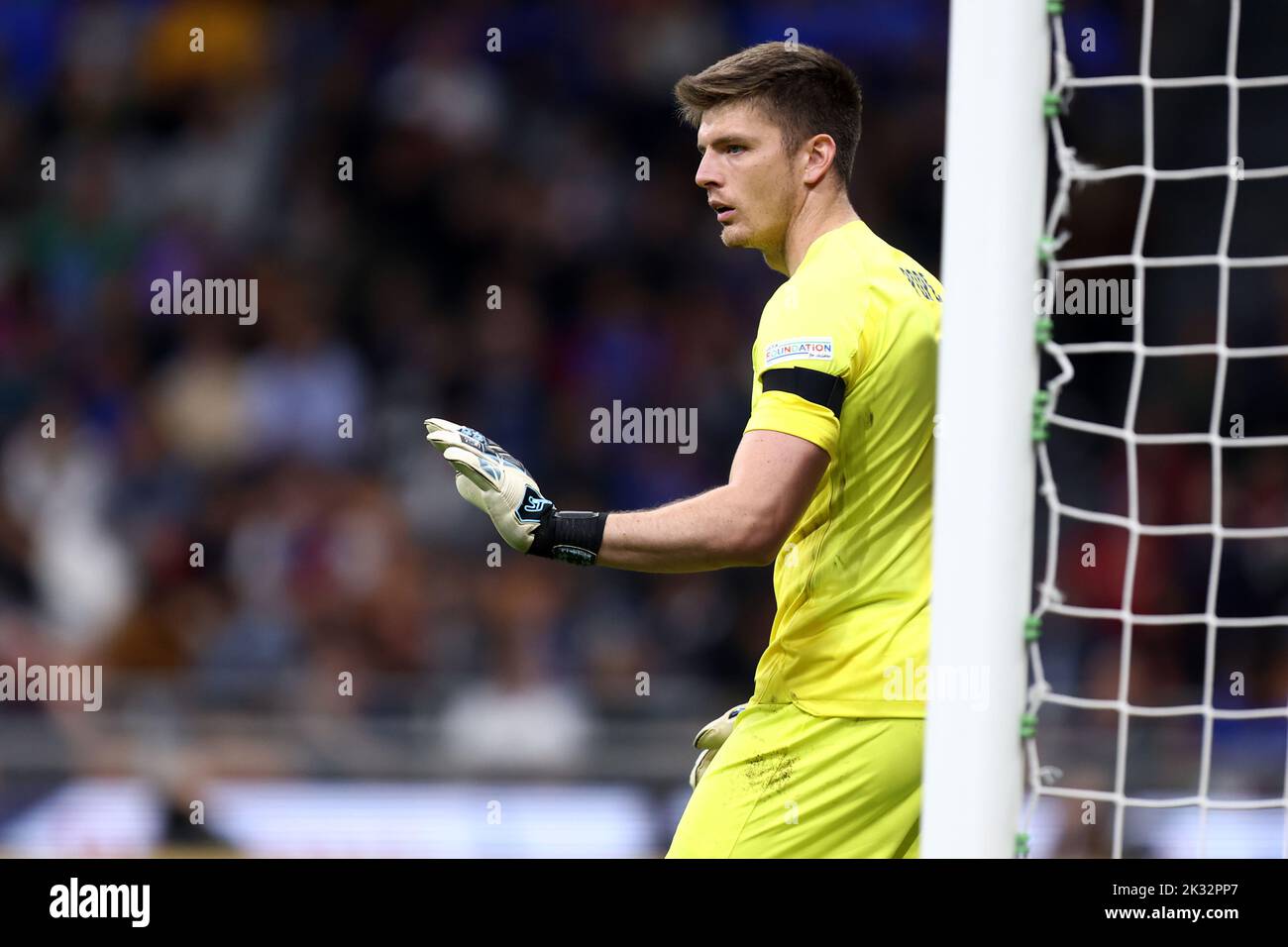 Milan, Italy. 23rd Sep, 2022. Nick Pope of England gestures during the UEFA Nations League League A Group 3 match between Italy and England at San Siro on September 23, 2022 in Milan, Italy. Credit: Marco Canoniero/Alamy Live News Stock Photo