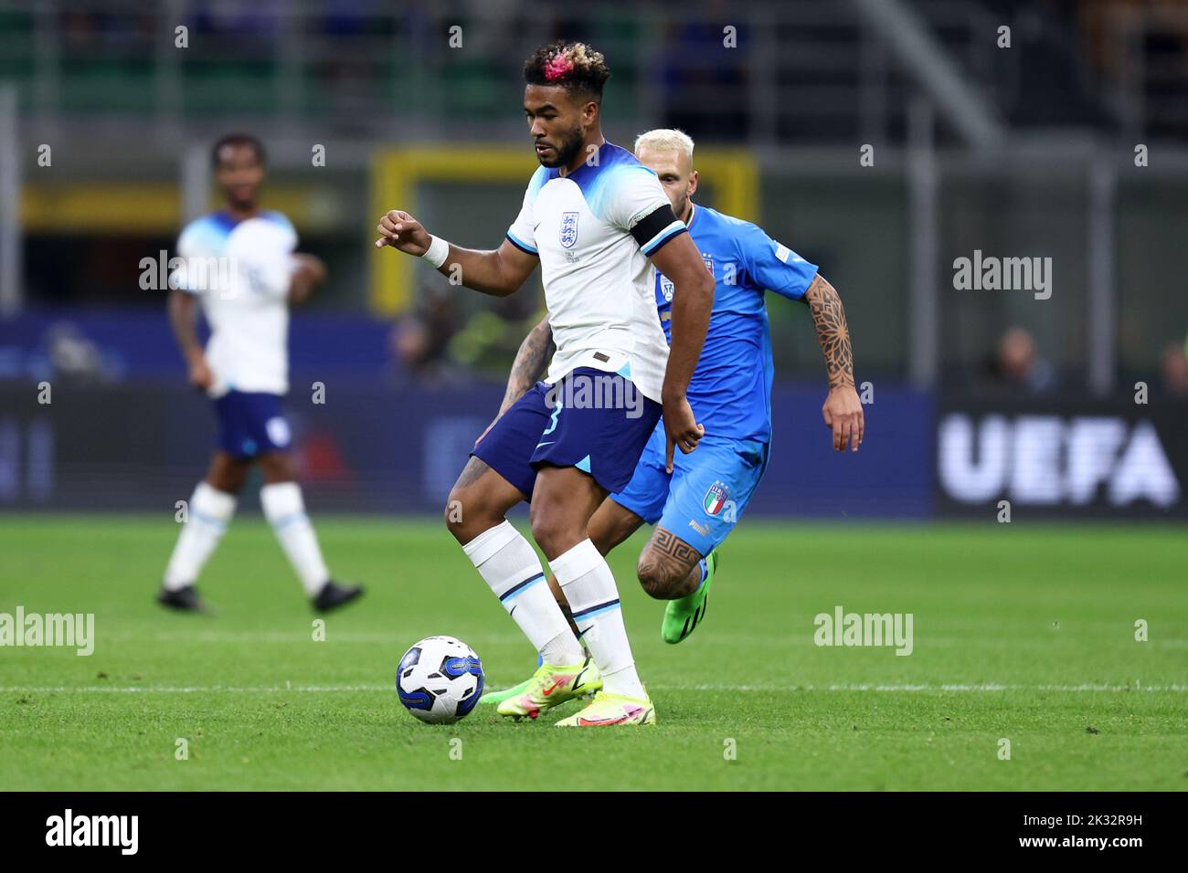 Milan, Italy. 23rd Sep, 2022. Reece James of England controls the ball during the UEFA Nations League League A Group 3 match between Italy and England at San Siro on September 23, 2022 in Milan, Italy. Credit: Marco Canoniero/Alamy Live News Stock Photo