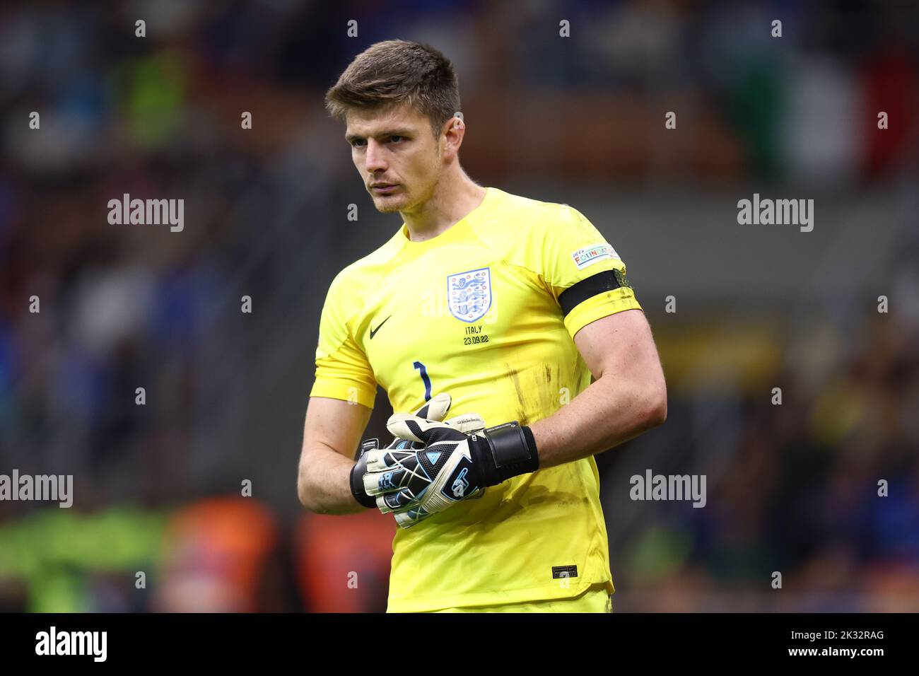 Milan, Italy. 23rd Sep, 2022. Nick Pope of England looks on during the UEFA Nations League League A Group 3 match between Italy and England at San Siro on September 23, 2022 in Milan, Italy. Credit: Marco Canoniero/Alamy Live News Stock Photo