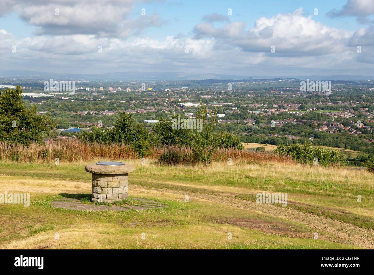 View from Werneth Low country park near Hyde in Tameside, Greater Manchester. Stock Photo
