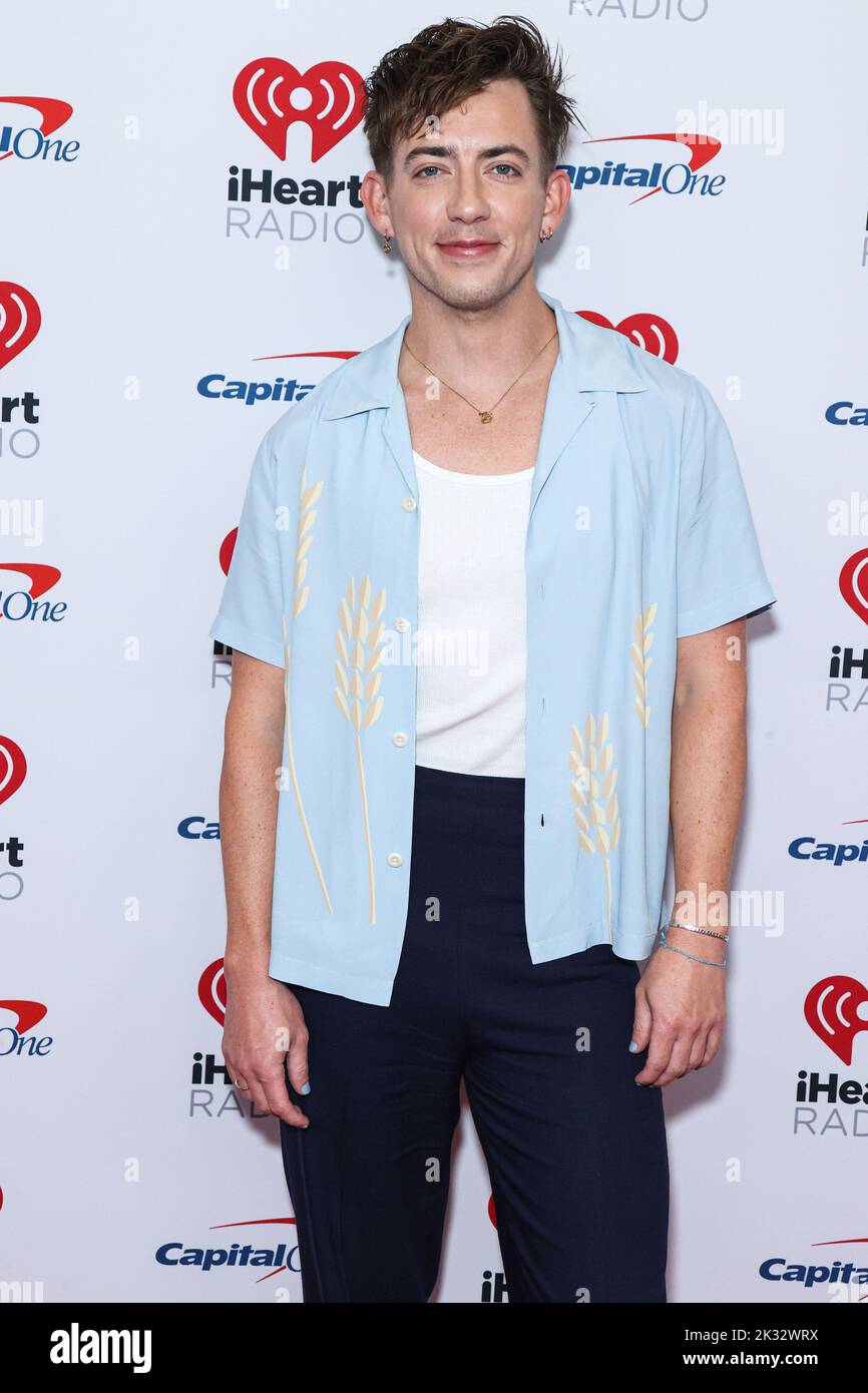 LAS VEGAS, NEVADA, USA - SEPTEMBER 23: Kevin McHale poses in the press room at the 2022 iHeartRadio Music Festival - Night 1 held at the T-Mobile Arena on September 23, 2022 in Las Vegas, Nevada, United States. (Photo by Xavier Collin/Image Press Agency) Stock Photo
