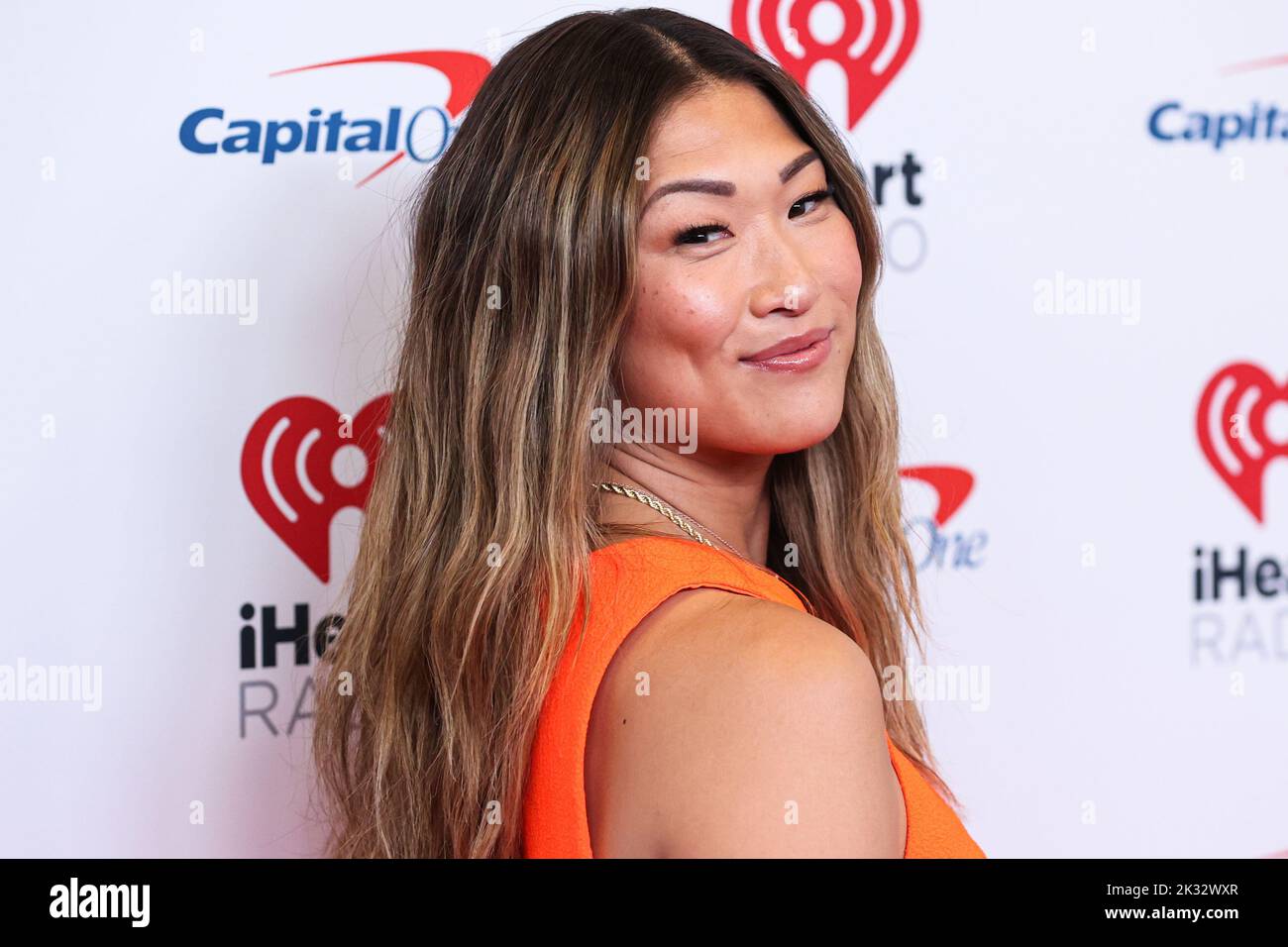 LAS VEGAS, NEVADA, USA - SEPTEMBER 23: Jenna Ushkowitz poses in the press room at the 2022 iHeartRadio Music Festival - Night 1 held at the T-Mobile Arena on September 23, 2022 in Las Vegas, Nevada, United States. (Photo by Xavier Collin/Image Press Agency) Stock Photo
