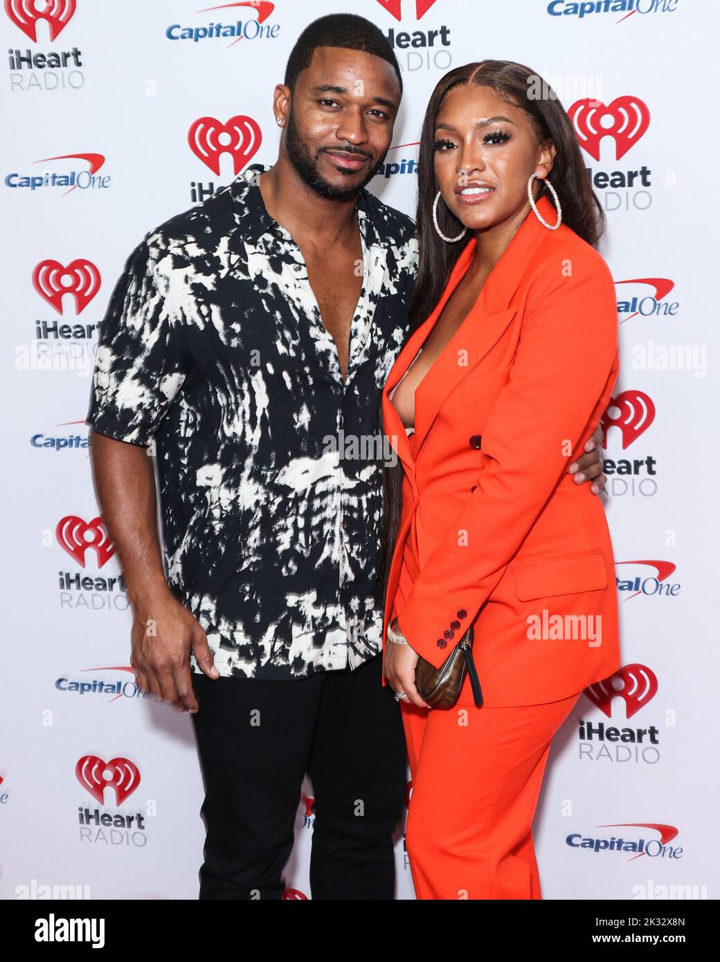 LAS VEGAS, NEVADA, USA - SEPTEMBER 23: Ralph Pittman and Drew Sidora pose in the press room at the 2022 iHeartRadio Music Festival - Night 1 held at the T-Mobile Arena on September 23, 2022 in Las Vegas, Nevada, United States. (Photo by Xavier Collin/Image Press Agency) Stock Photo