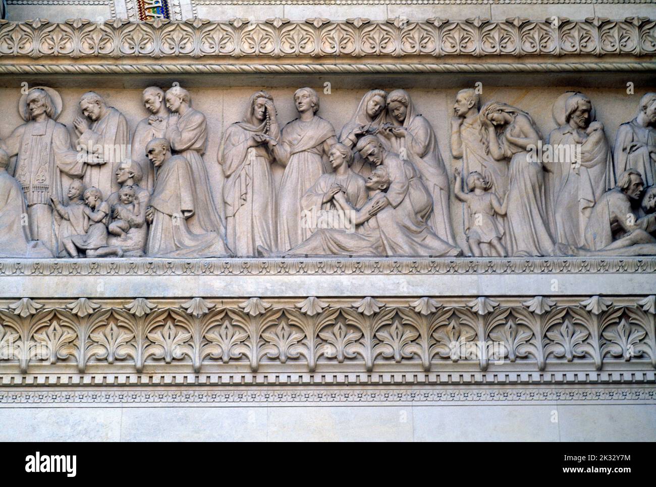 Lyon France Basilica Notre Dame de Fourviere Carving Detail Stock Photo