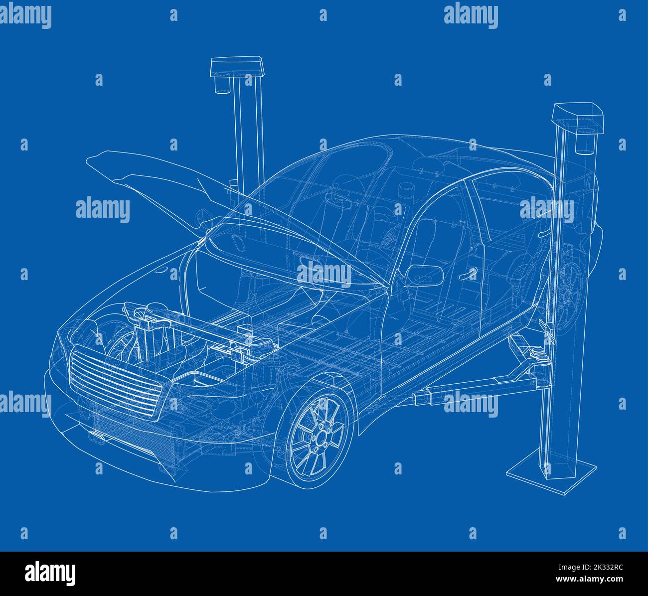 Car lift stand tower with car. Vector Stock Vector Image & Art Alamy