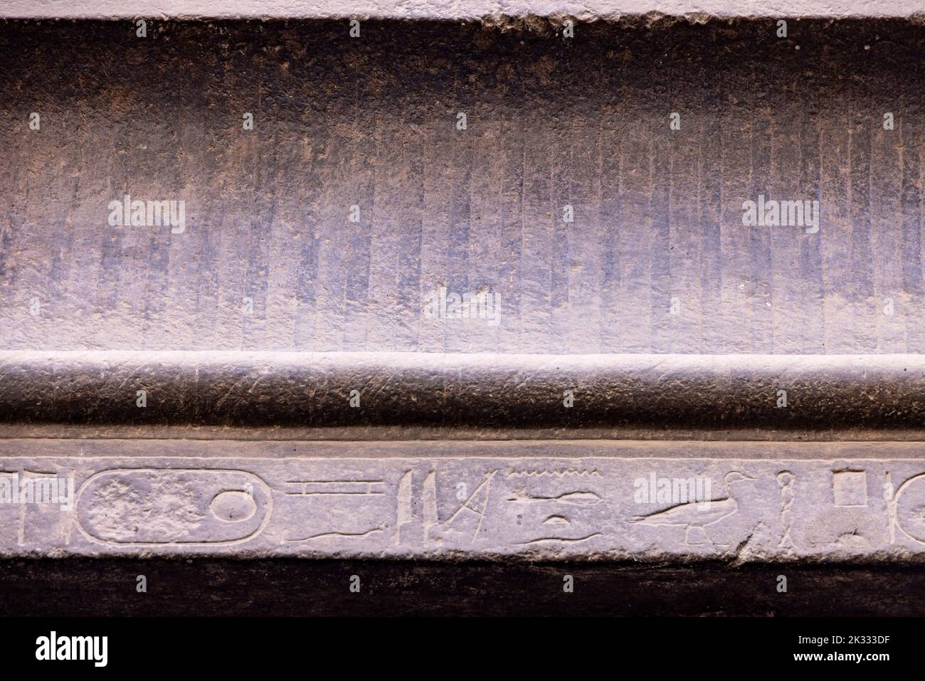 entrance showing detail of  hieroglyphs on reused Pharaonic lintel, Khanqah of Shaykhu, 1355, Cairo Stock Photo