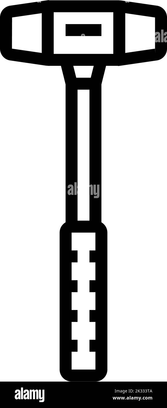 soft faced hammer tool line icon vector illustration Stock Vector Image ...