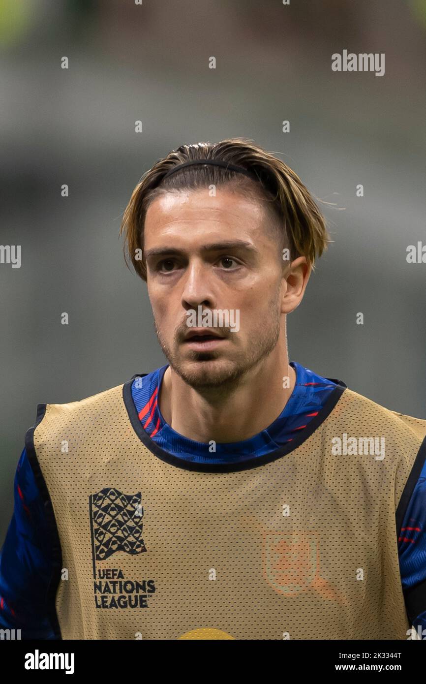 Jack Grealish (England) during the Uefa 'Nations League 2022-2023 match between match between Italy 1-0 England at Giuseppe Meazza Stadium on September 23, 2022 in Milano, Italy. Credit: Maurizio Borsari/AFLO/Alamy Live News Stock Photo