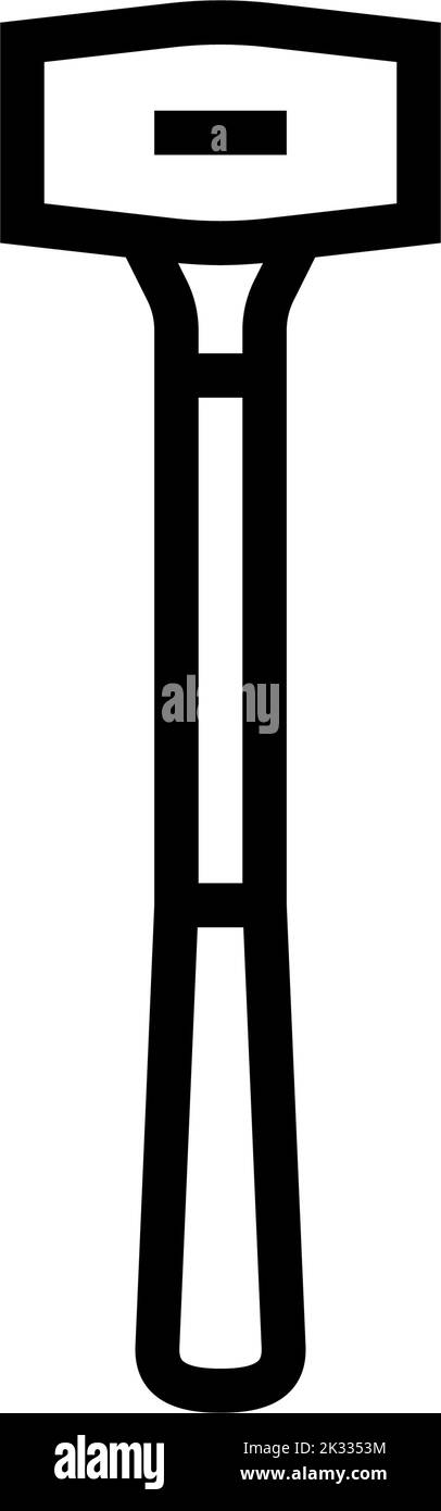 brass hammer tool line icon vector illustration Stock Vector Image ...