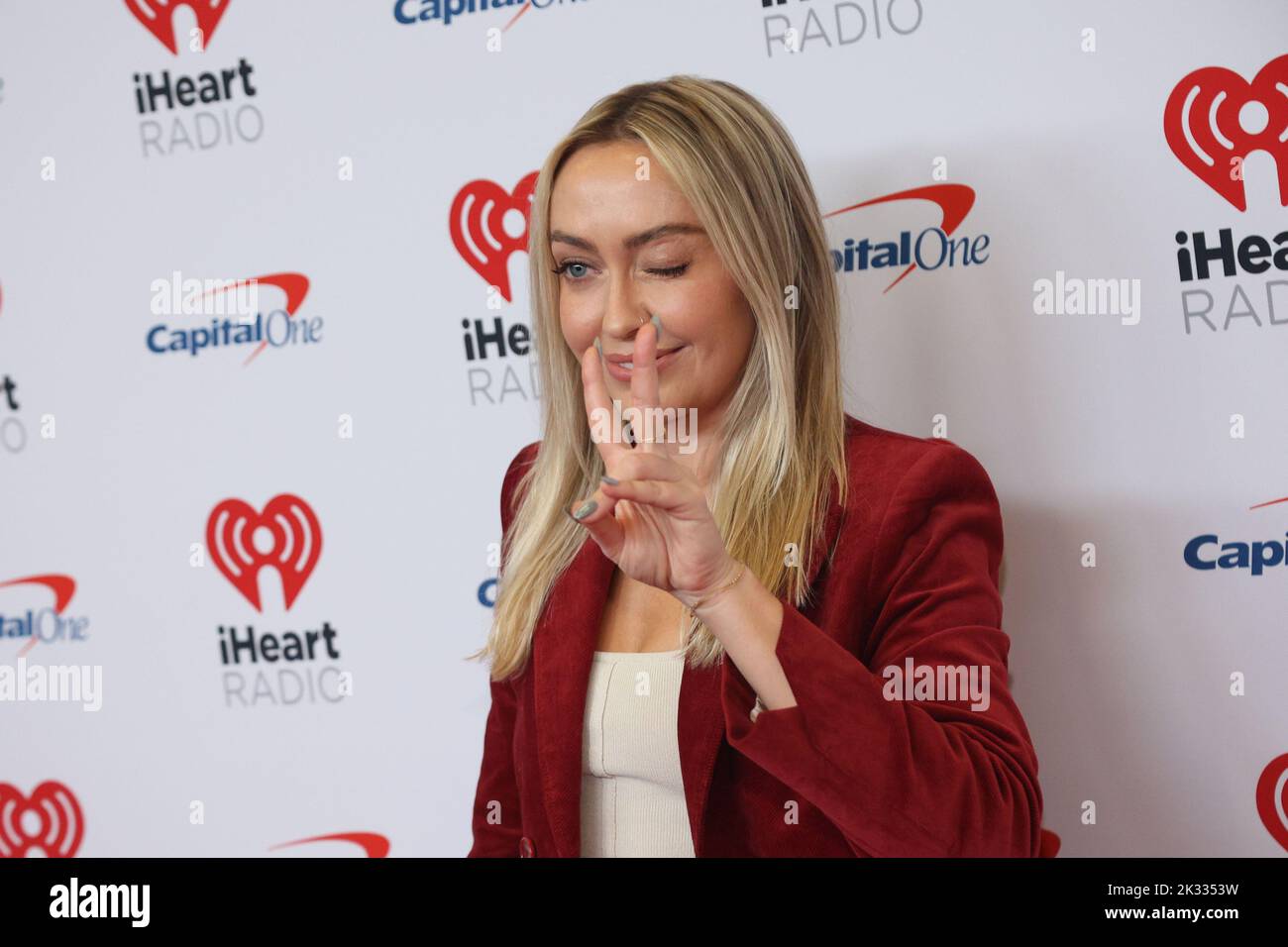 Las Vegas, United States. 23rd Sep, 2022. Brandi Cyrus arrives for the iHeartRadio Music Festival at T-Mobile Arena in Las Vegas, Nevada on Friday, September 23, 2022. Photo by James Atoa/UPI Credit: UPI/Alamy Live News Stock Photo
