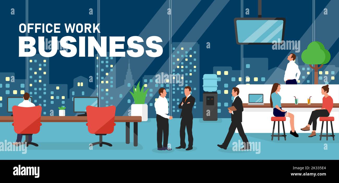 Desk workers office Stock Vector Images - Alamy