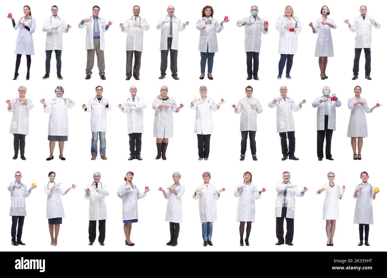 Lab Helpers laboratory assistant holding a flask with liquid isolated Stock Photo ...