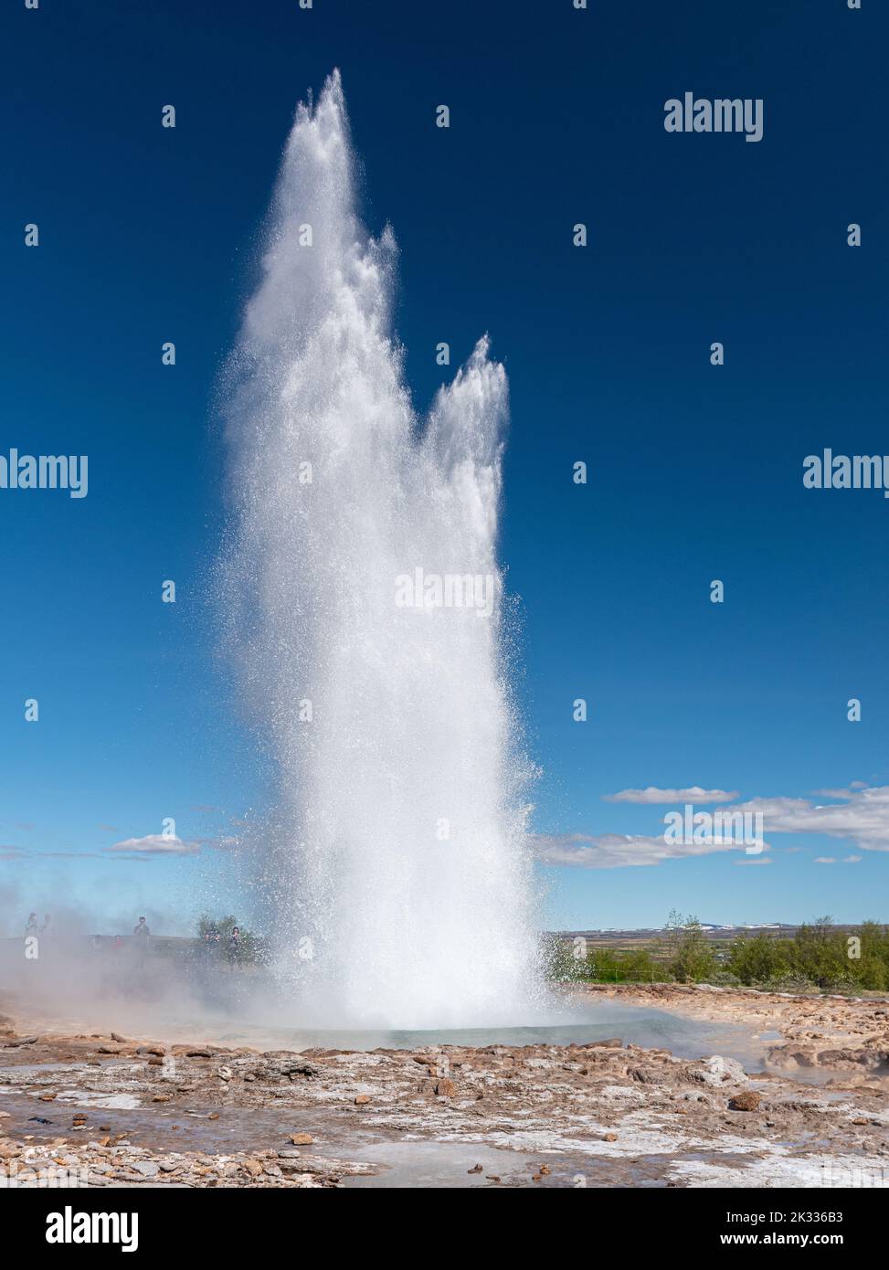 An eruption of the geyser Strokkur in Iceland Stock Photo