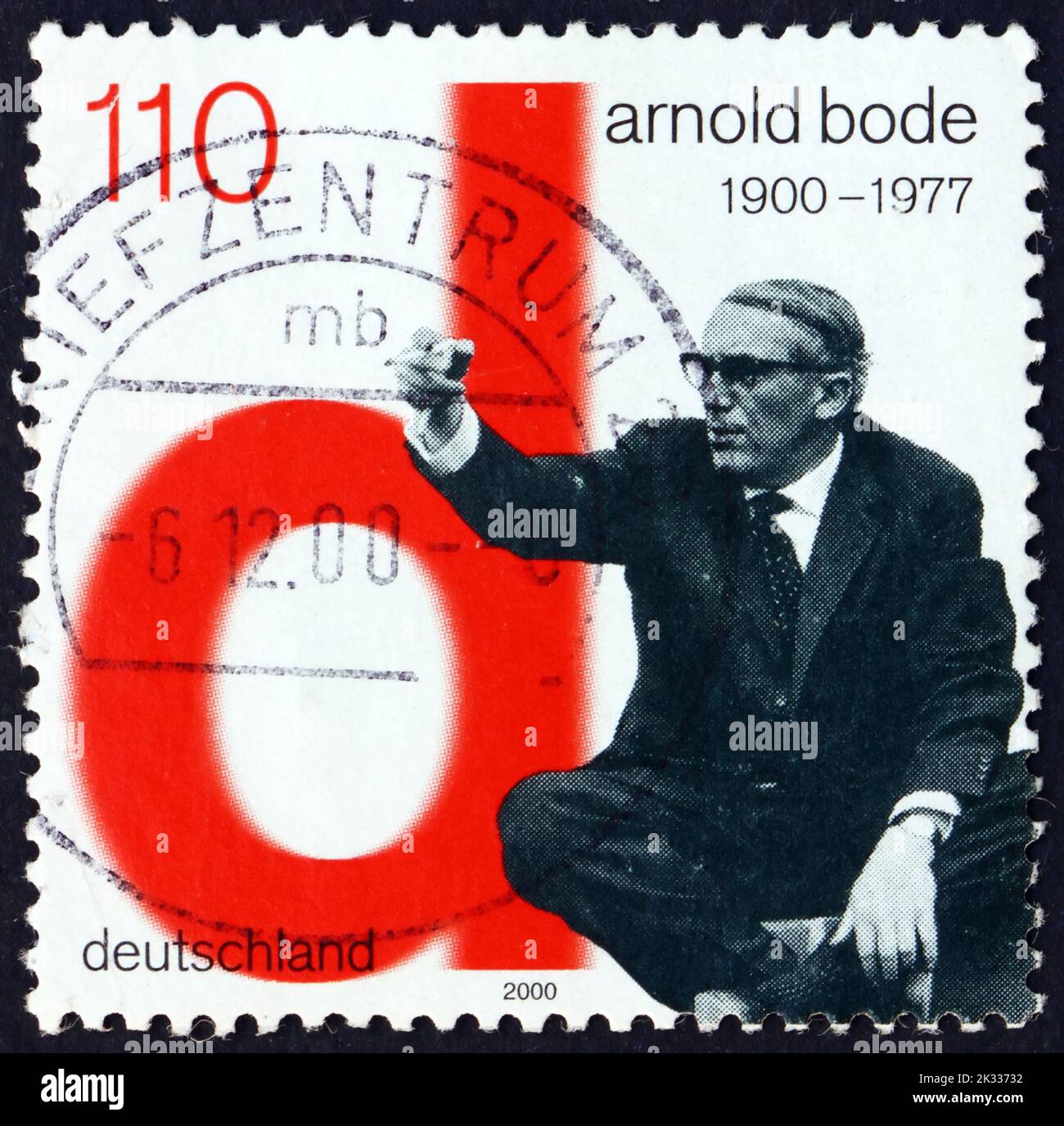 GERMANY - CIRCA 2000: a stamp printed in Germany shows Arnold Bode, was a German architect and painter, circa 2000 Stock Photo