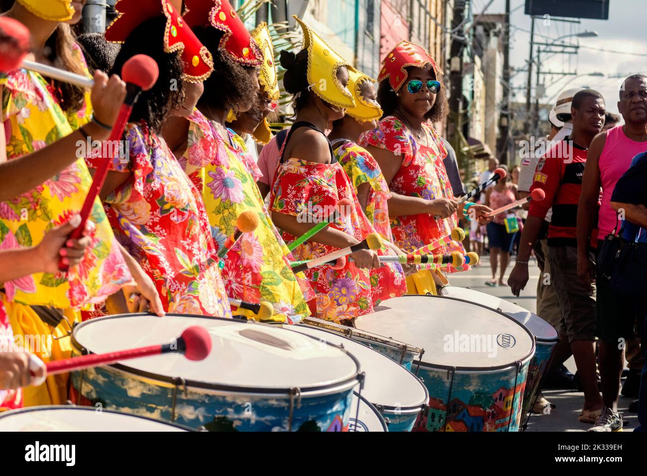 The musicians during the Bahia independence parade in Lapinha