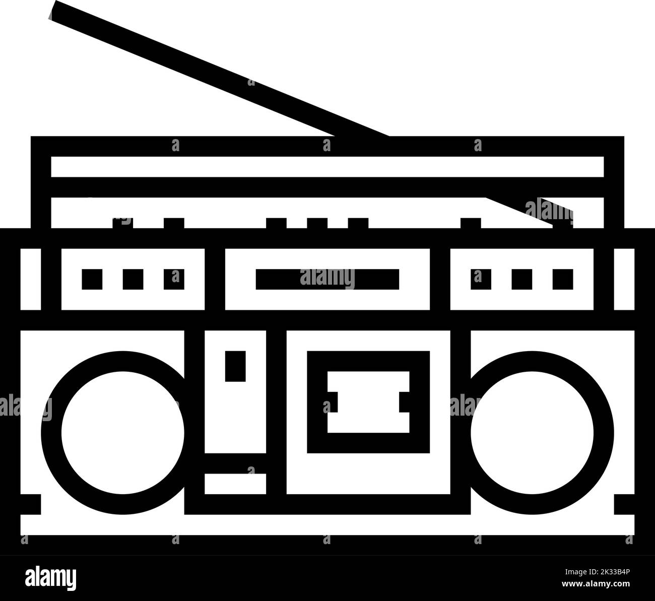 cassette stereo boombox player line icon vector illustration Stock ...
