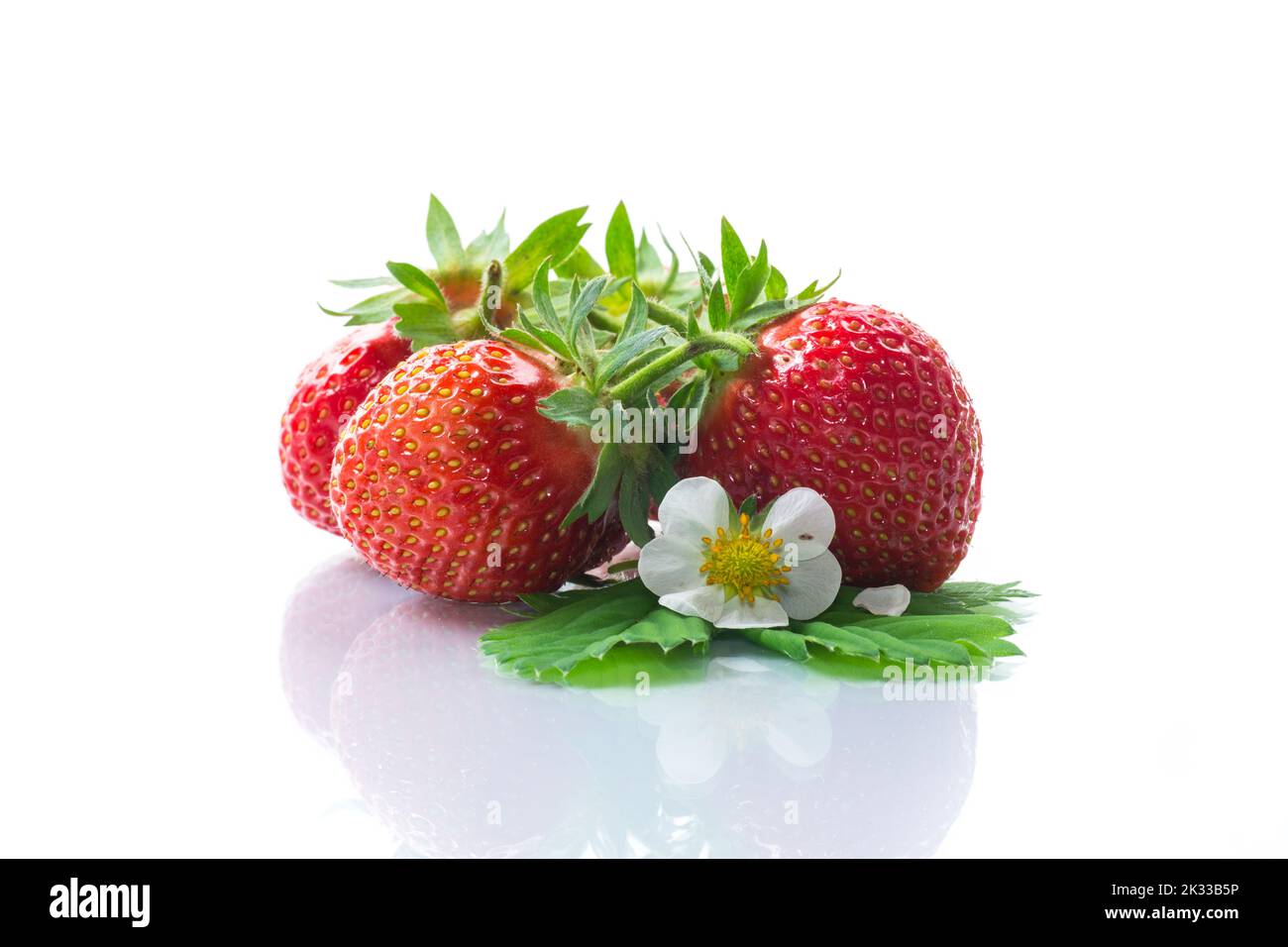 fresh ripe organic red strawberry isolated on white background Stock ...