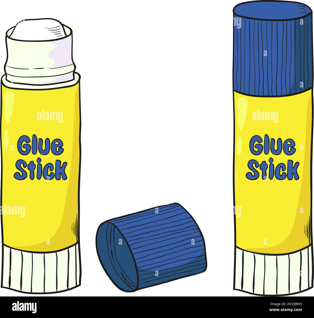 Cartoon glue stick isolated on white. Vector illustration Stock Vector