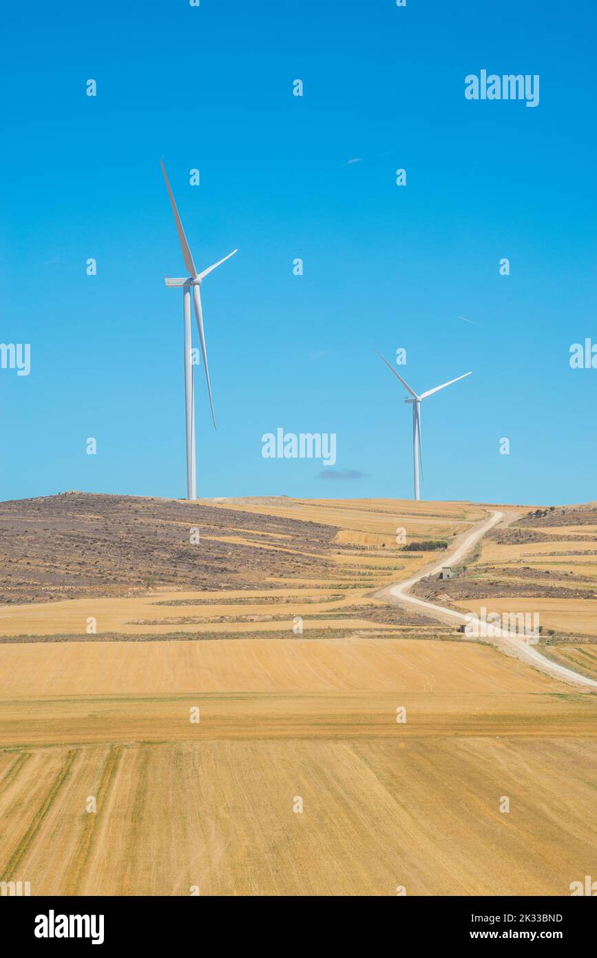 Wind farm. Trebago, Soria province, Castilla Leon, Spain. Stock Photo