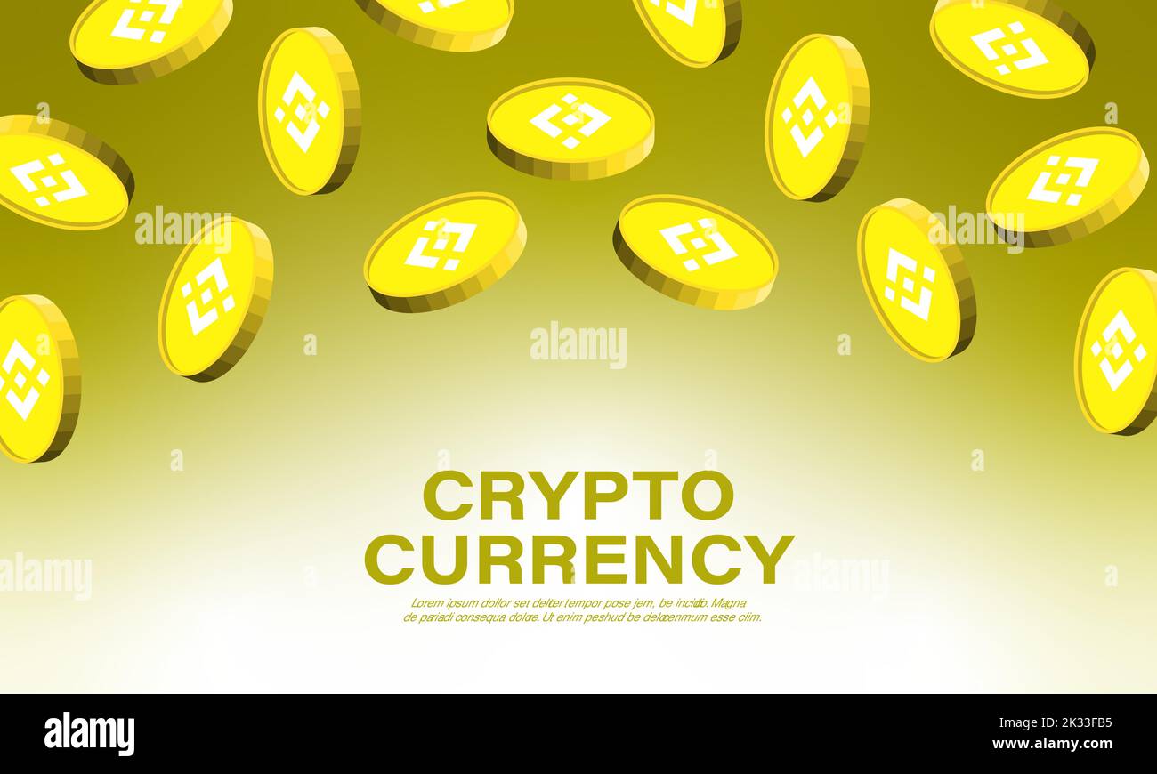 Banner crypto currency with falling money Stock Vector